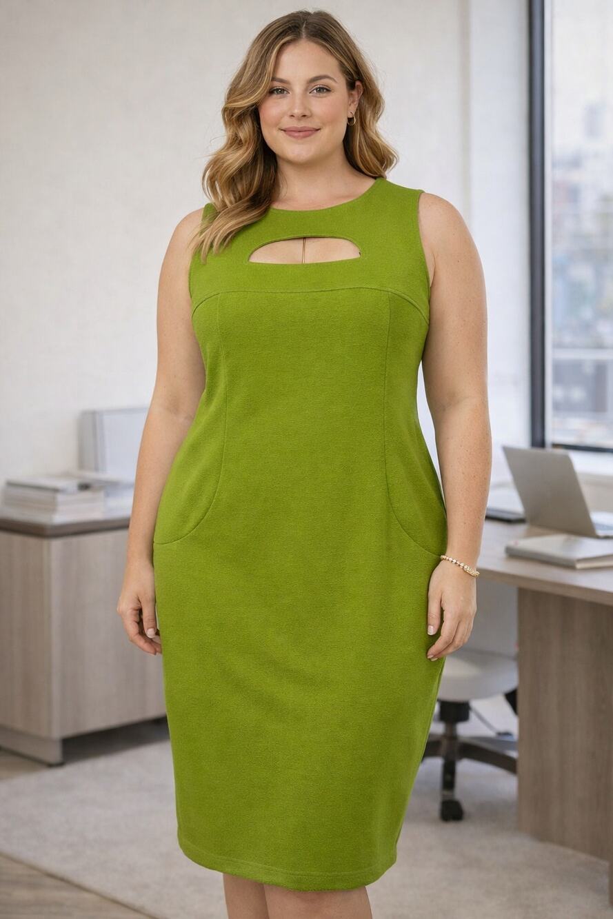 Lane Bryant Cutout Sleeveless Sheath Pencil Dress 14/16 Retro Office Siren Style